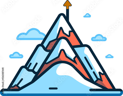 Mountain Peak with Arrow: A Journey to Success and Achievement