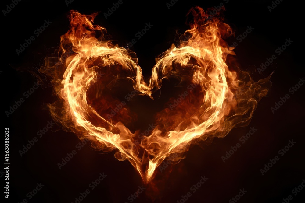 Fototapeta premium A heart made of fire