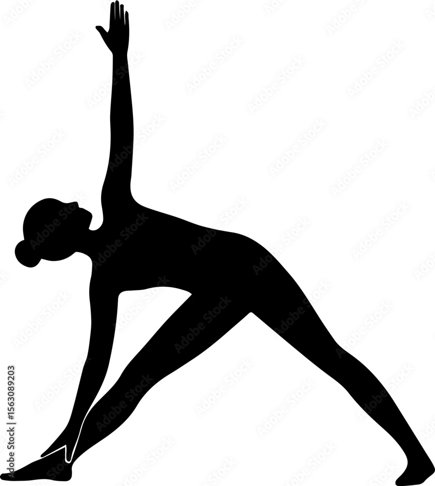 Fototapeta premium silhouette of woman yoga triangle pose.eps