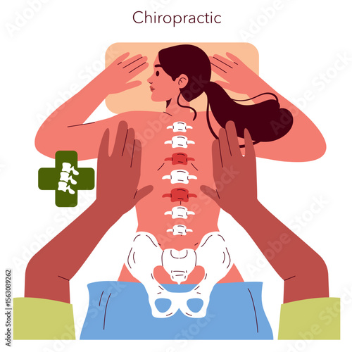 Chiropractic Adjustment Vector Illustration