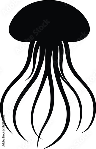 jellyfish silhouette vector