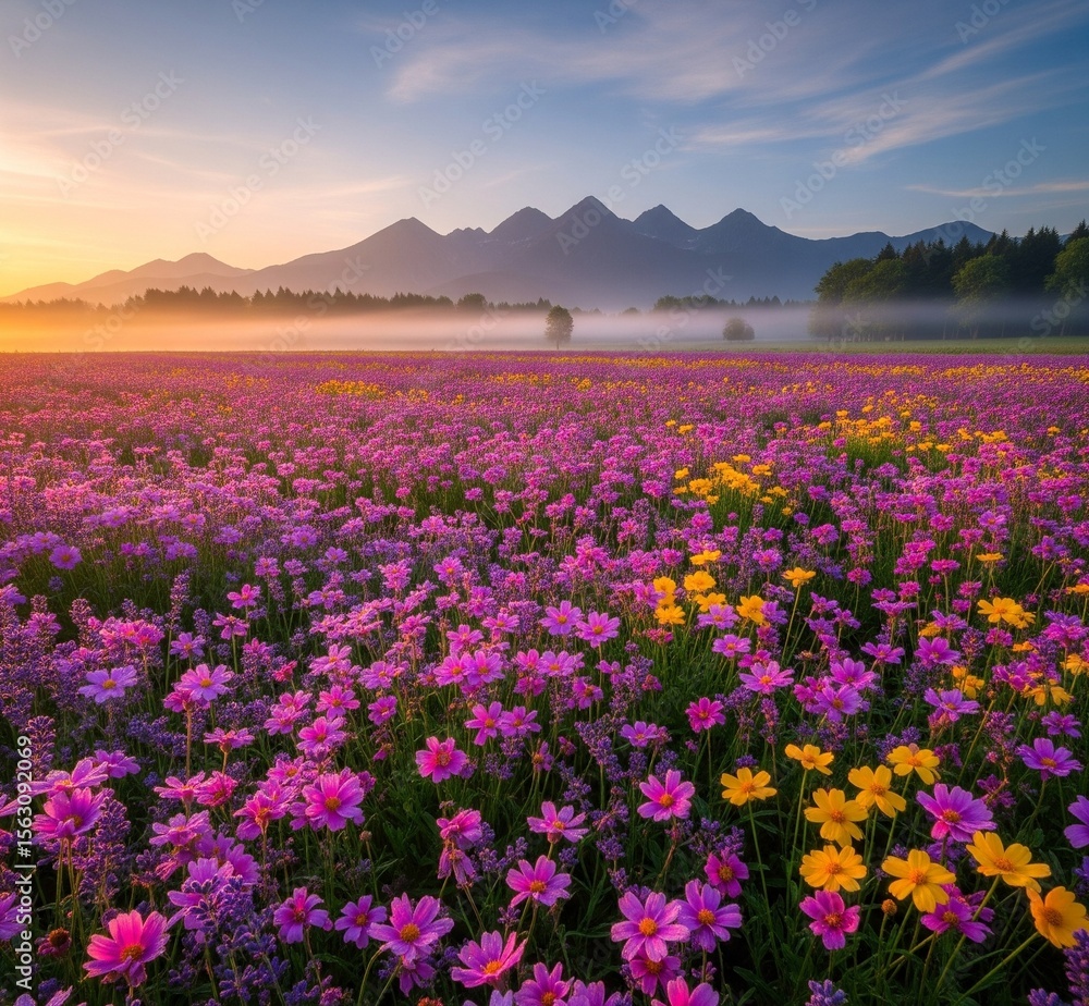 Obraz premium sunset in the mountains