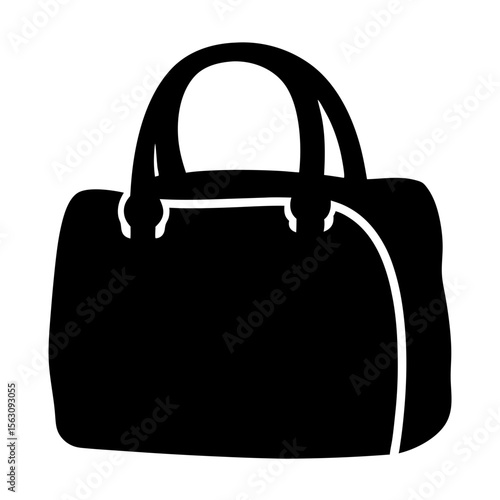 Black silhouette of a simple carry on or overnight bag design