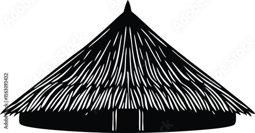  thatched roof vector illustration