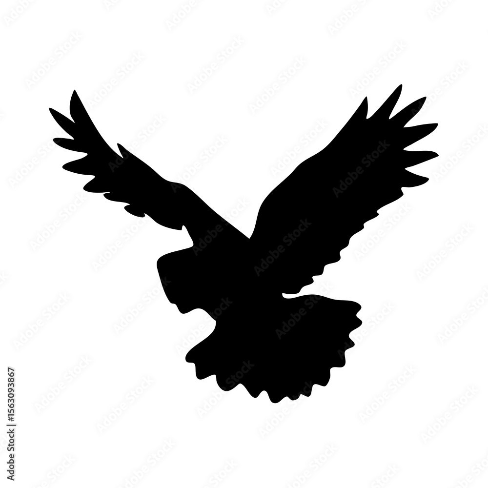 Obraz premium eagle in flight silhouette in transparent background 