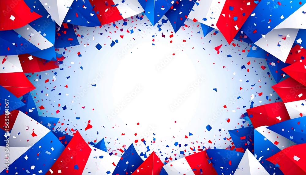 Obraz premium Abstract Bastille Day Vector Background with French Colors 