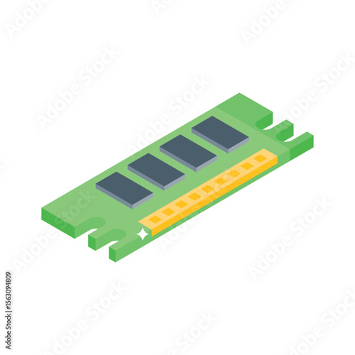 Check this isometric icon showing ram memory module