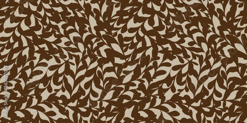 Botanical illustration background. Seamless pattern.Vector. 有機的なイラストパターン