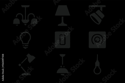 Collection of various lighting fixtures and accessories for home interiors