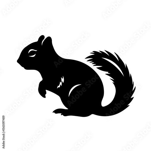 vector image of a squirrel silhouette in transparent background 