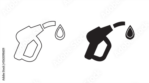 Gas Pump Icon on White Background, vector illustrator