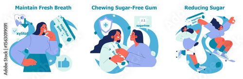 Promote Fresh Breath with Sugar-Free Gum Illustration