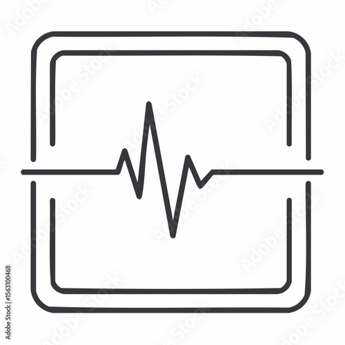Medical cardiogram illustration showing a heartbeat pulse line forming a heart symbol on a monitor screen, ideal for business and web design stock images
