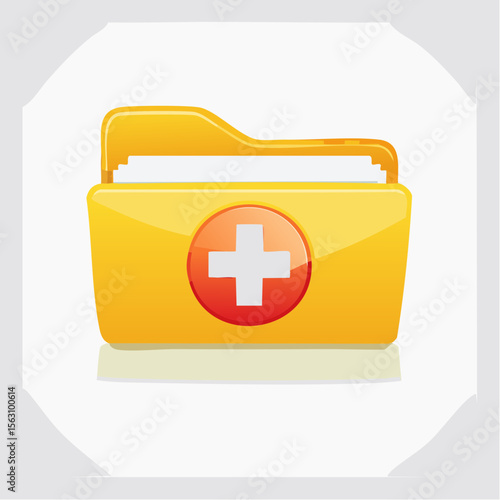 Red cross first aid kit box, a medical health emergency symbol