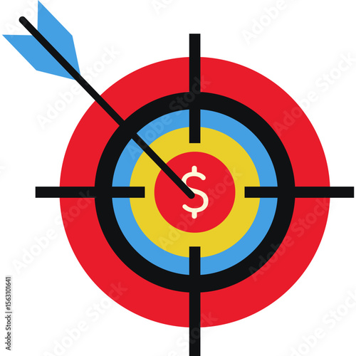Flat Business Target Icon