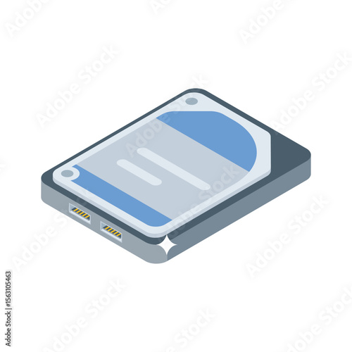 A sleek isometric style icon of ssd high-speed storage