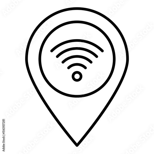 wifi hotspot location line icon
