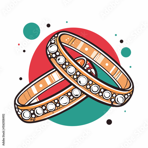 Ornate Bangles for Navratri Celebrations, Traditional Indian Jewelry Design for Blogs, Cultural Websites, Festive Decorations, and Fashion Content  