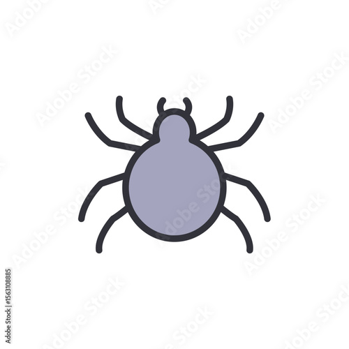 Stylized Tick Illustration With Transparent Backdrop And Simple Design