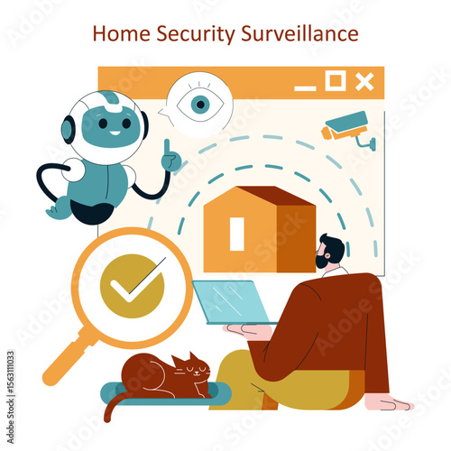 Ai Home. Flat Vector Illustration