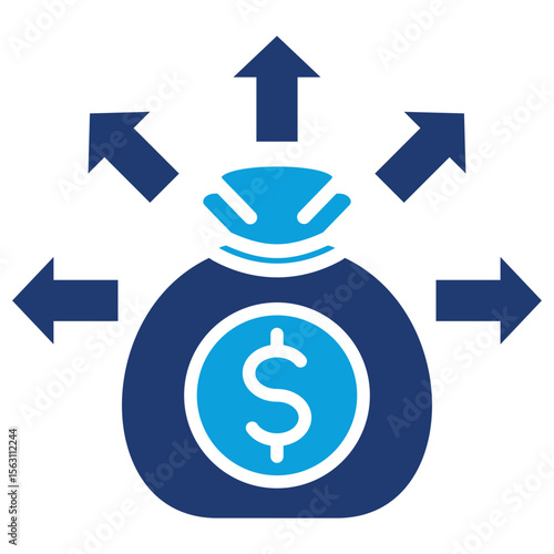 Liquidity Flat Blue Icon