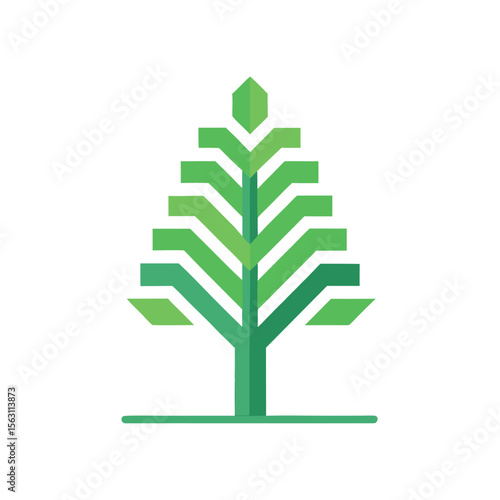 A sleek vector icon of a minimalist futuristic tree, ideal for technology, innovation, or modern environmental concepts.