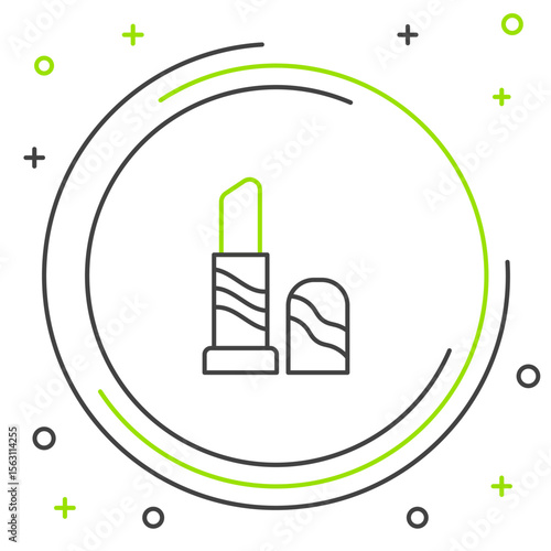 Line Lipstick icon isolated on white background. 8 March. International Happy Women Day. Colorful outline concept. Vector