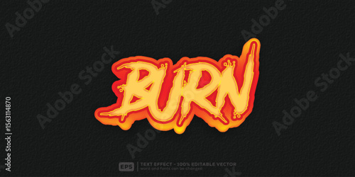 Burn 3D Cartoon Editable Text Effect | Premium Font Template