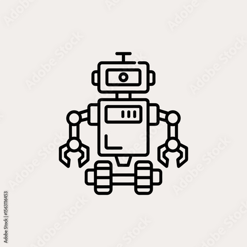 Warehouse robot icon for smart logistics, automation, and inventory management systems