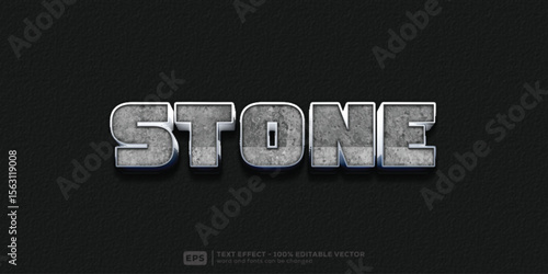 Stone 3D Cartoon Editable Text Effect | Premium Font Template