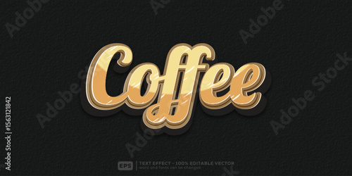Coffee 3D Cartoon Editable Text Effect | Premium Font Template