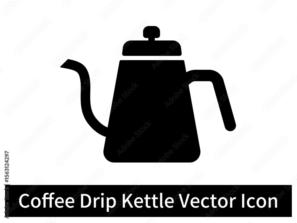 Obraz premium Coffee Drip Kettle Vector Icon