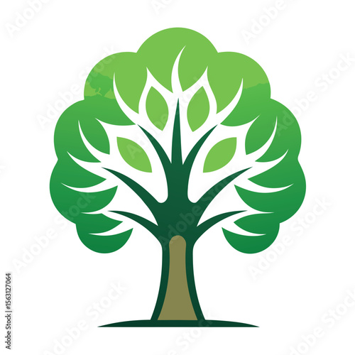 A compelling vector icon of a tree for an environmental organization, symbolizing nature, conservation, and ecological efforts.