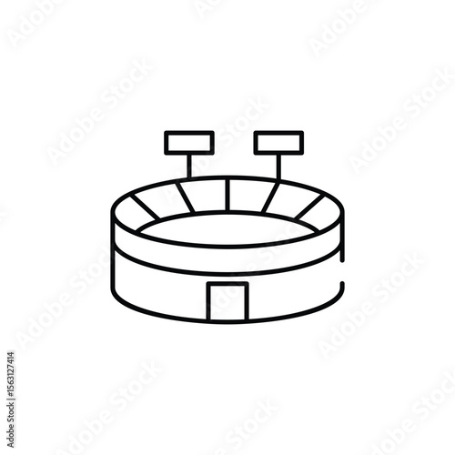 Stadium icon design with white background stock illustration