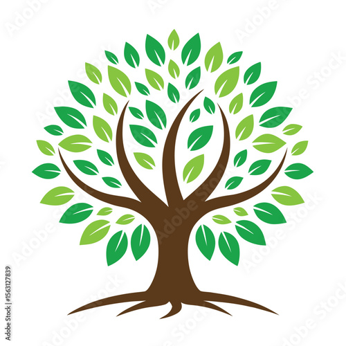 A calming vector icon of a tree for a spiritual or wellness app, symbolizing growth, peace, and inner harmony.