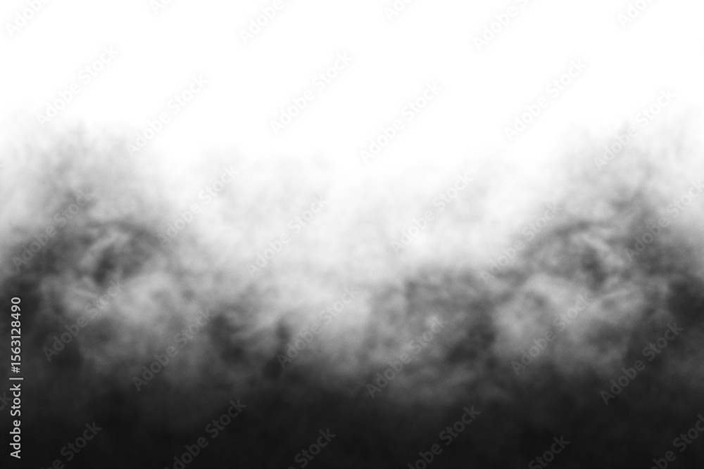 Fototapeta premium dark fog or smoke effect isolated on transparent white background. Steam explosion special effect. Effective texture of steam, fog, smoke png. Design elements