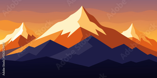 sunset in mountains