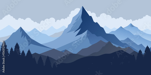 mountains in the snow