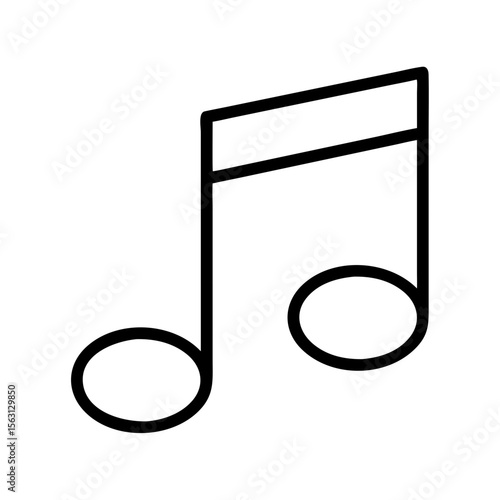 Iconic representation of a musical note, symbol of melody and rhythm