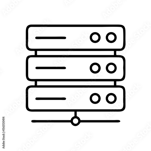 Simple graphic illustration of a stacked three tier server network system