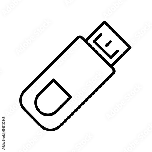 Simple outline illustration of a USB flash drive or memory stick