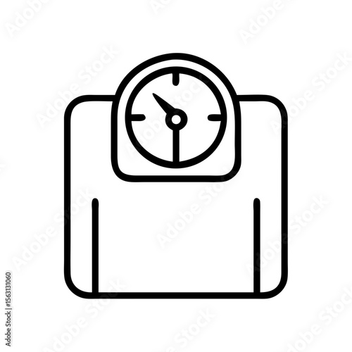 Stylized Outline Illustration of a Body Weight Scale for Health Measurement