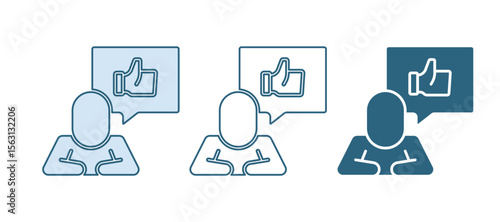 Blue Hand like icon isolated on white background. Vector