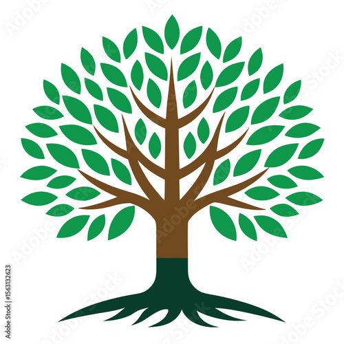 A meaningful vector icon of a tree symbolizing heritage, ancestry, and deep-rooted traditions, representing connection to the past.