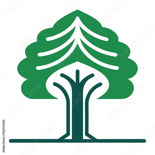 A comforting vector icon of a tree symbolizing shelter, protection, and a safe haven, conveying a sense of security and peace.
