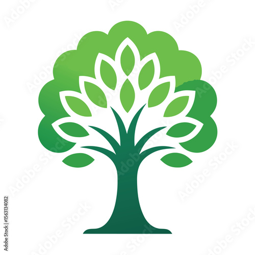 A powerful vector icon of a tree symbolizing strength, resilience, and endurance, representing stability and lasting power.