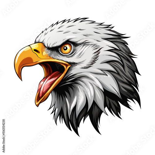 Flying Bald Eagle Vector Illustration – Patriotic American Bird Clipart, Soaring Wildlife Symbol Art, Freedom Wings Decor, Majestic Raptor Drawing