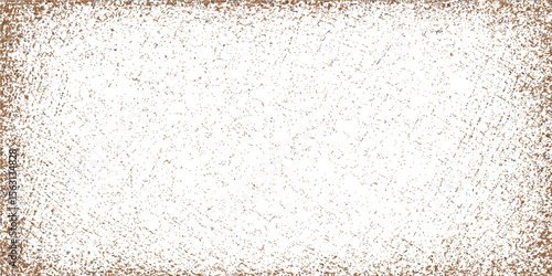 Brown rice and white rice on a white background with a textured, grunge, vintage, and natural pattern