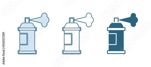 Blue Paint spray can icon isolated on white background. Vector