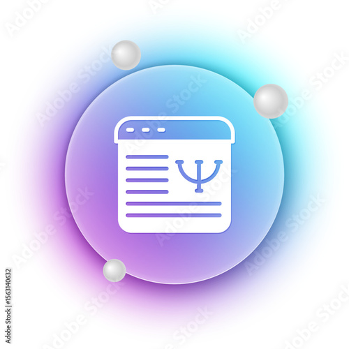 White Online psychological counseling distance icon isolated on white background. Psychotherapy, psychological help, psychiatrist online consulting. Blue and purple gradient circle background. Vector